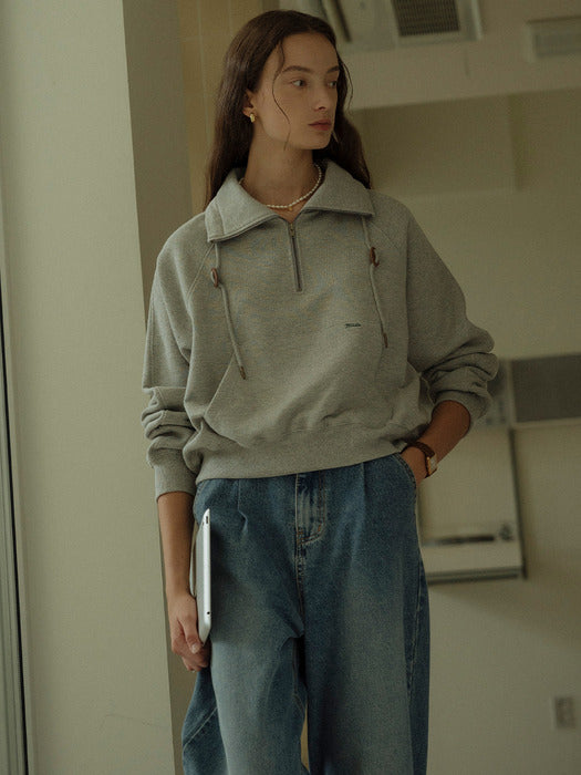 [TILLIDIE] Leather stopper point high-neck MTM_Gray