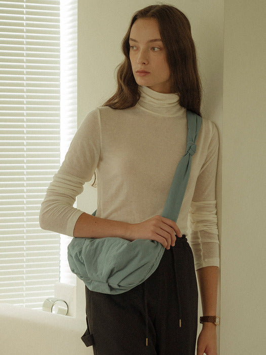 [TILLIDIE] Tencel wool blended sheer turtle neck(Ivory)