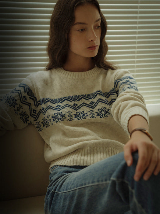 [TILLIDIE] Nordic ireland cashmere blended knit_Oatmeal