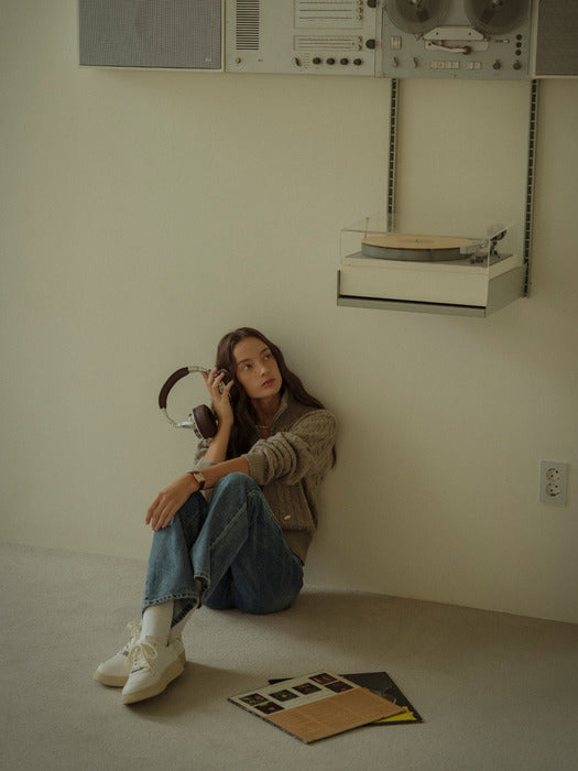 [TILLIDIE] Super fine wool cable knit_Brown