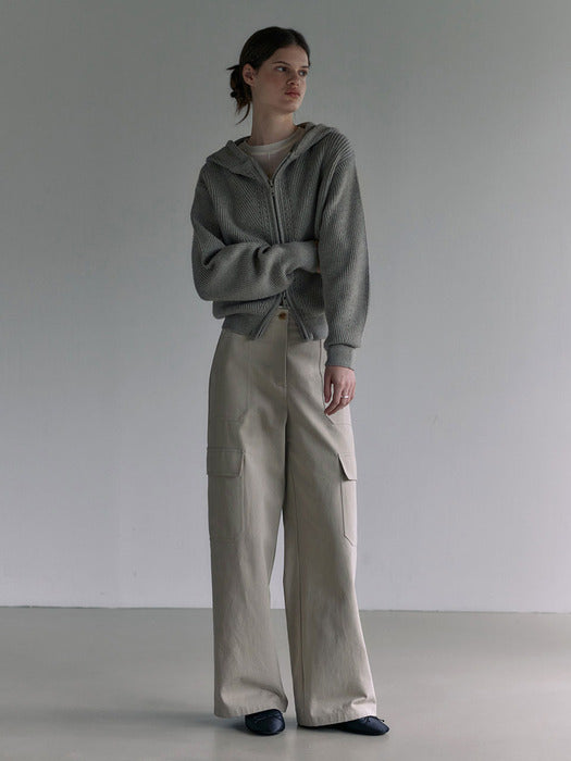 [loeuvre] Knit Zip-Up Cardigan SK3WD424-1F