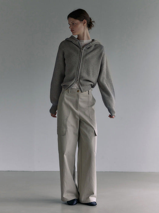 [loeuvre] Knit Zip-Up Cardigan SK3WD424-1F