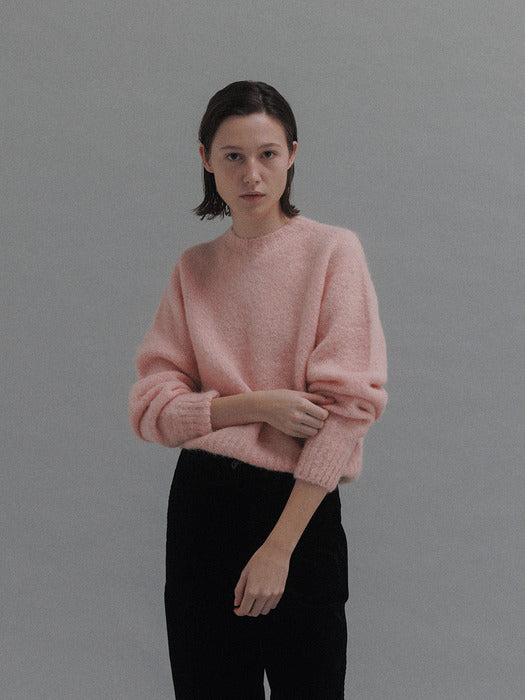 Alpaca pullover sweater (Baby pink)