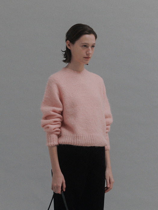 Alpaca pullover sweater (Baby pink)