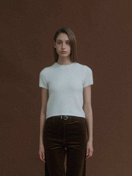 Kotte alpaca short sleeve knit (Ivory)
