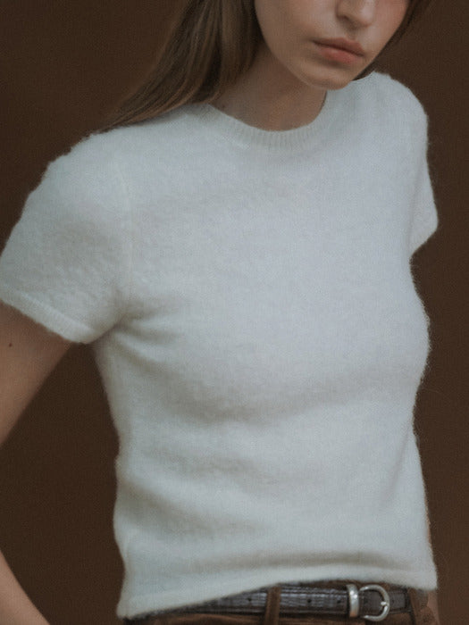 Nothing Written Kotte alpaca short sleeve knit (Ivory)