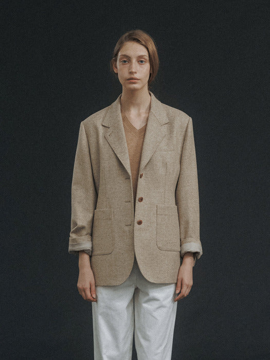 Nothing Written British moon tweed jacket (Beige)