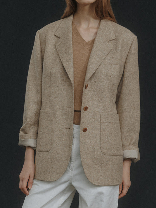 Nothing Written British moon tweed jacket (Beige)