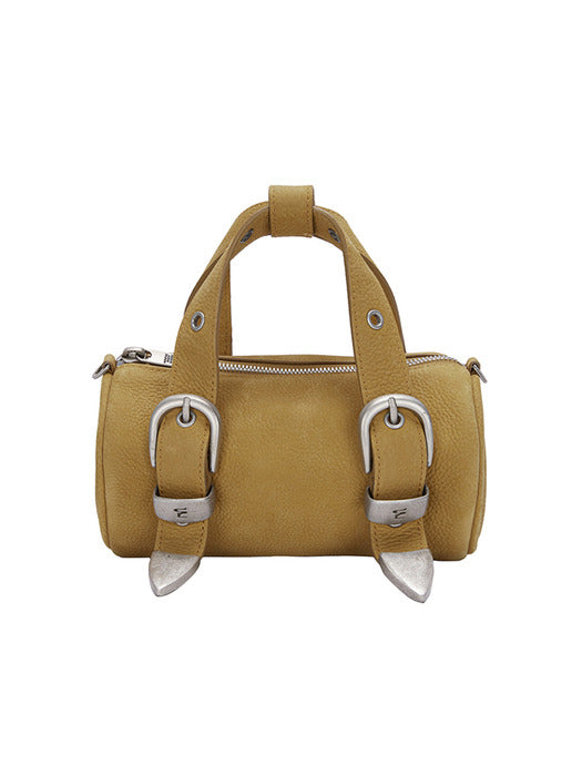 BELTED LOG BAG_caramel nubuck