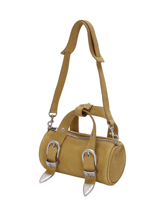 BELTED LOG BAG_caramel nubuck