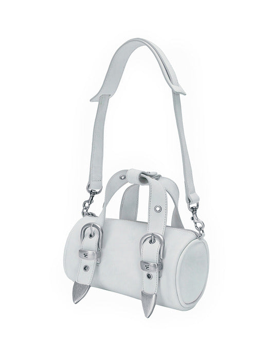 BELTED LOG BAG_cloud two-tone brushed
