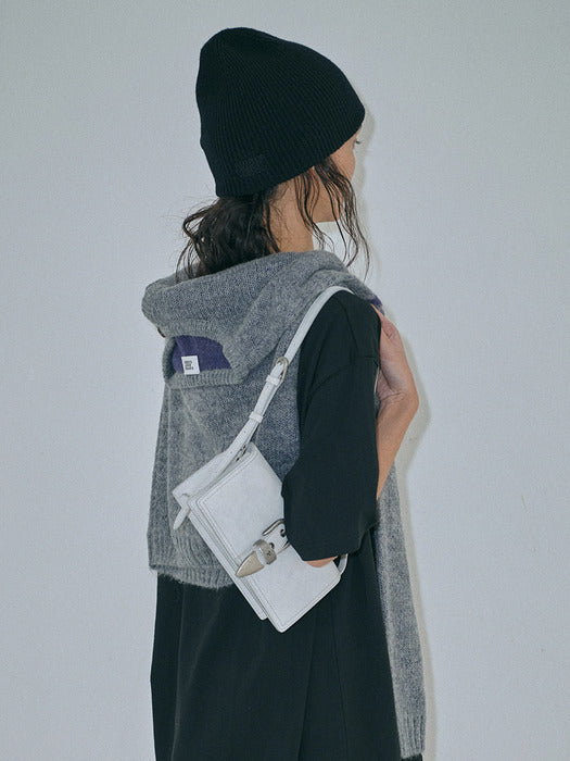 BELTED FLAP_cloud two-tone brushed