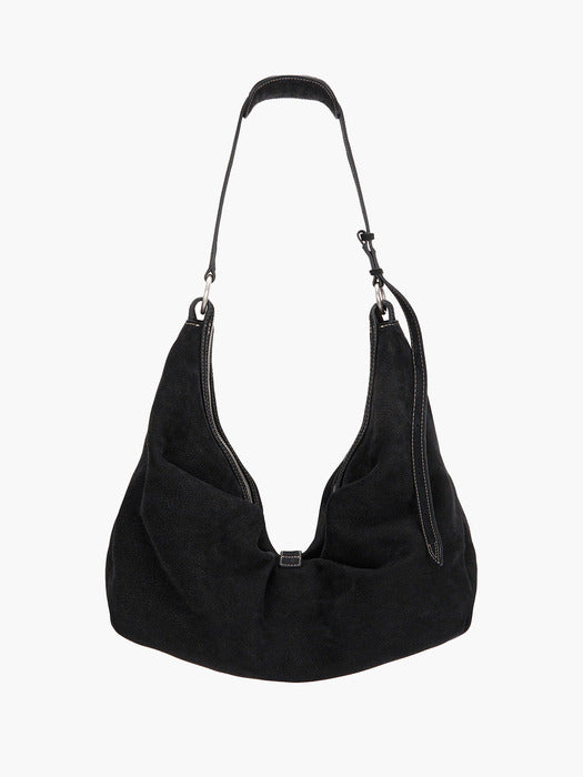 BELTED HOBO_black nubuck