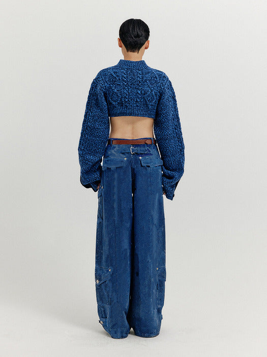 Eenk Xovia Cargo Denim Pants - Blue