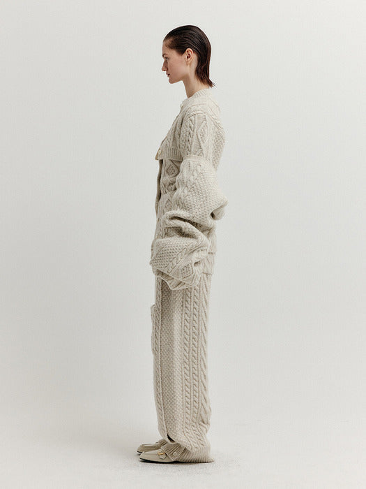 Eenk Xilissy Cable Knit Bolero Cardigan - Ivory