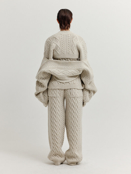 Eenk Xilissy Cable Knit Bolero Cardigan - Ivory