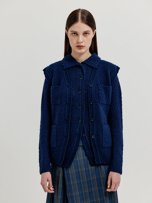 Eenk Xolin 4-Pocket Knit Vest - Navy