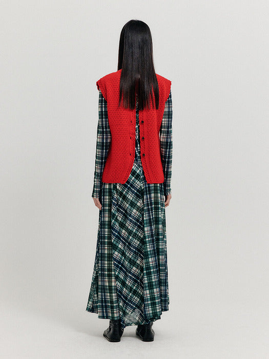 [EENK] Xolin 4-Pocket Knit Vest - Red