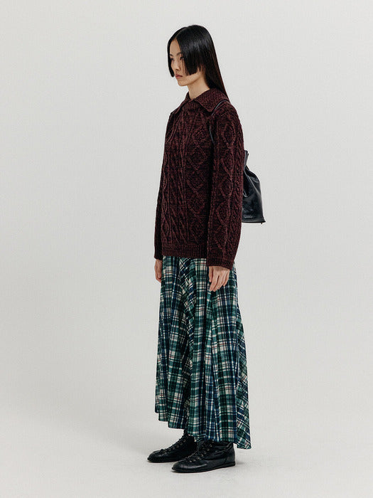 Eenk Xoebe Cable Knit Collared Turtleneck - Brown