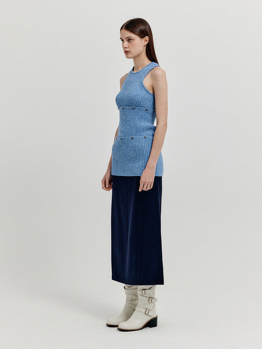 [EENK] Xender Separable Sleeveless Knit Top - Sky Blue