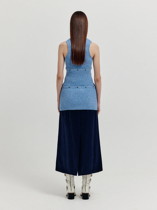 [EENK] Xender Separable Sleeveless Knit Top - Sky Blue