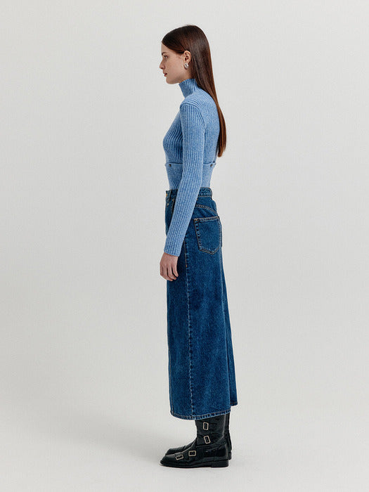 Eenk Xolly Separable Knit Turtleneck - Sky Blue