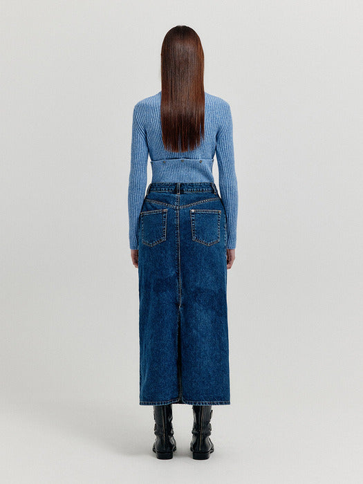 Eenk Xolly Separable Knit Turtleneck - Sky Blue