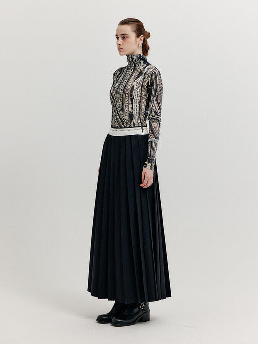 Eenk Xol Paneled Turtleneck Top - Black/Beige