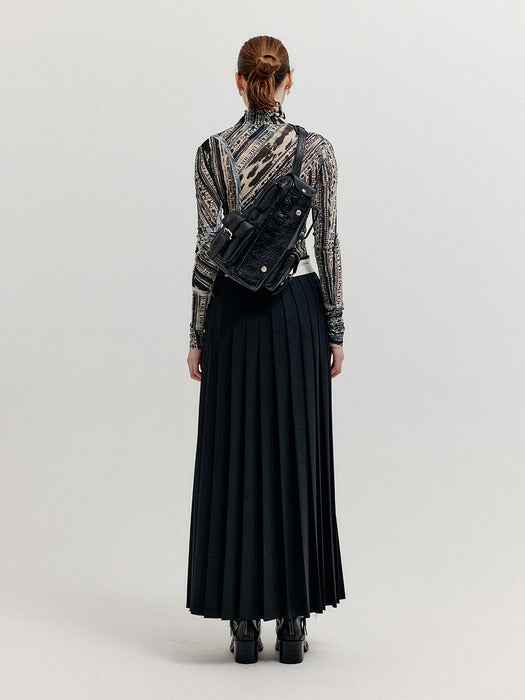 Eenk Xol Paneled Turtleneck Top - Black/Beige