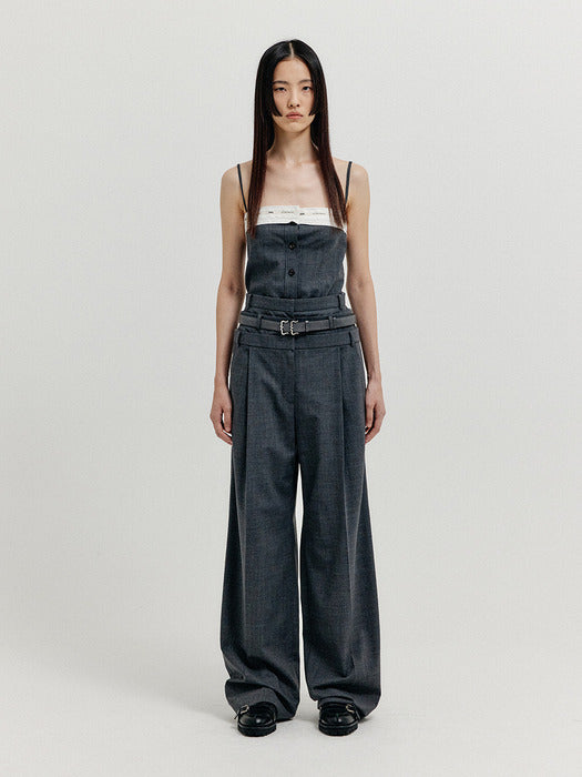 Eenk Xicky Waistband Layered Pants - Grey