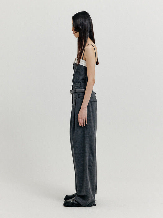 Eenk Xicky Waistband Layered Pants - Grey