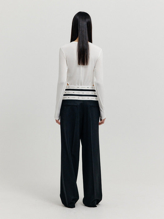 Eenk Xicky Waistband Layered Pants - Black