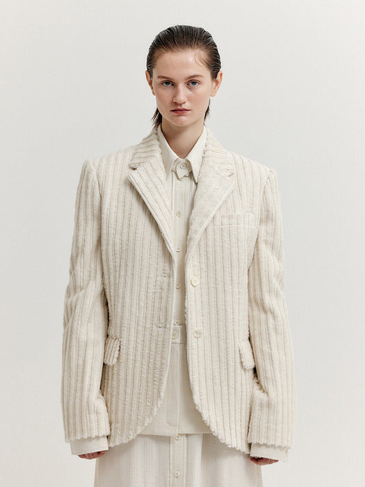 Eenk Xiana Single-Breasted Blazer - Ivory