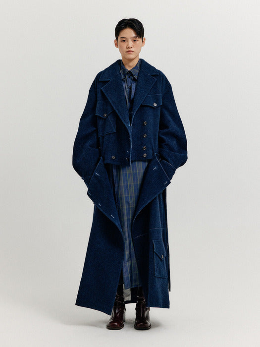 Eenk Xeather Separable Trench Coat - Navy