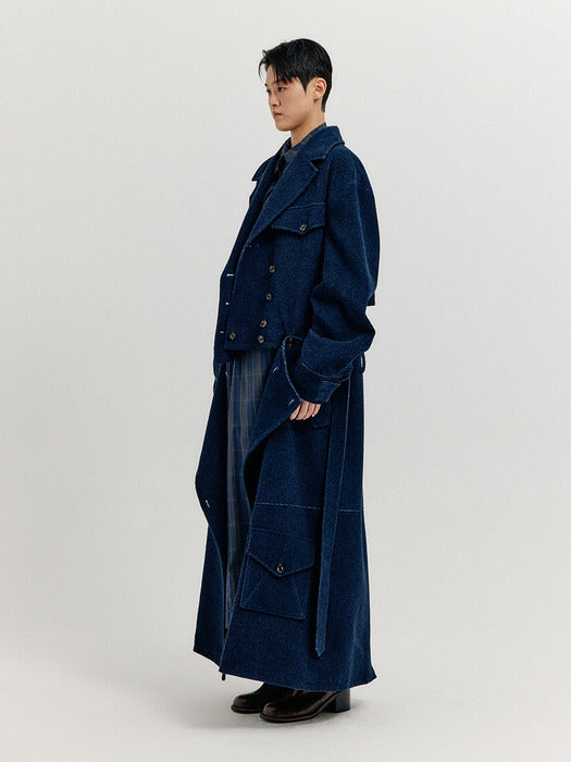 Eenk Xeather Separable Trench Coat - Navy