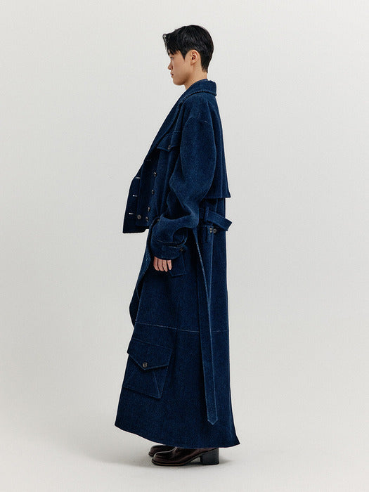 Eenk Xeather Separable Trench Coat - Navy