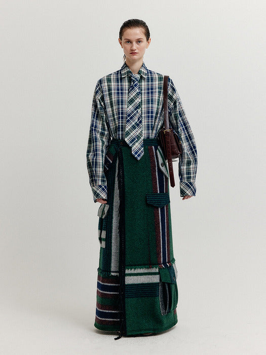 Eenk Xebby Maxi Wrap Skirt - Green Multi