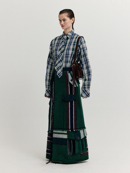 Eenk Xebby Maxi Wrap Skirt - Green Multi