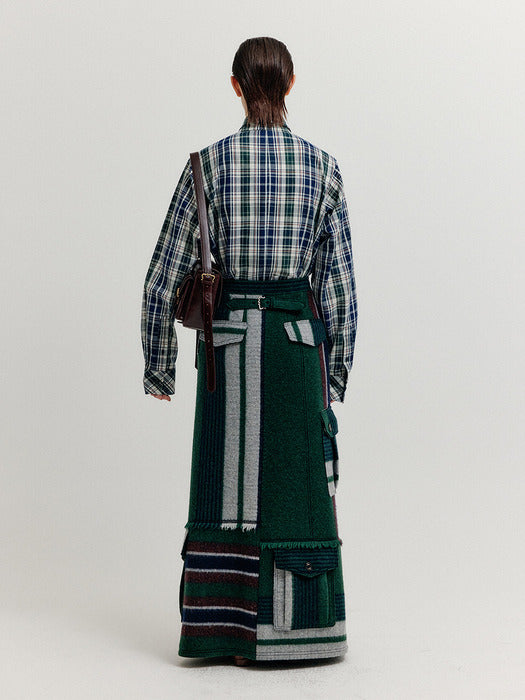 Eenk Xebby Maxi Wrap Skirt - Green Multi