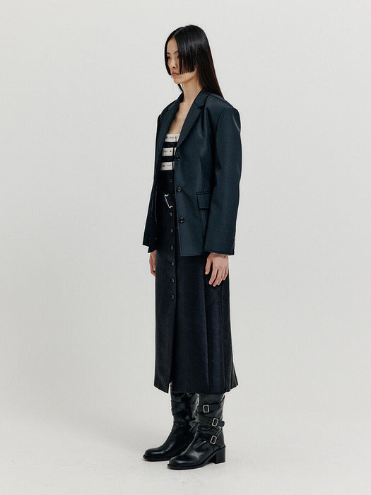 [EENK] Xxy Single-Breasted Blazer - Black