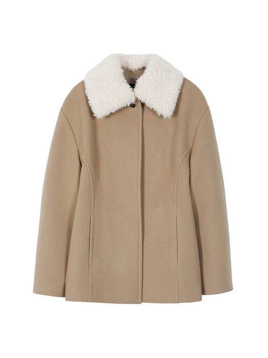 [raive] Fur Collar Jacket in Beige VW3WJ047-91