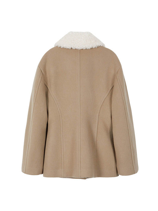 [raive] Fur Collar Jacket in Beige VW3WJ047-91