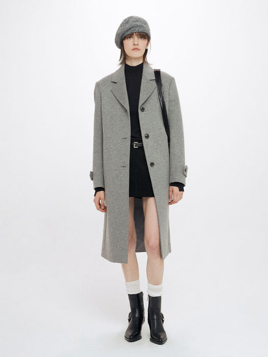 [raive] Single Cashmere Coat in M/Grey VW3WH021-1F