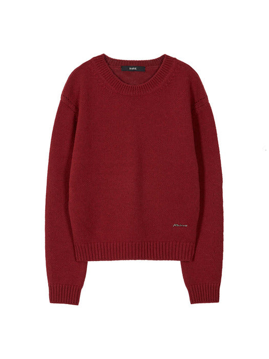 [raive] Cropped Basic Knit in Red VK3WP150-63