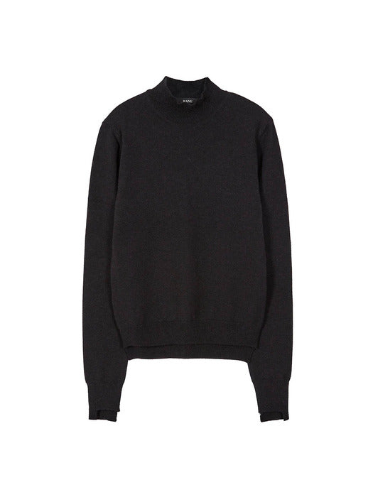 [raive] Half Neck Knit in Black VK3WP152-10