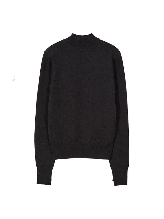 [raive] Half Neck Knit in Black VK3WP152-10