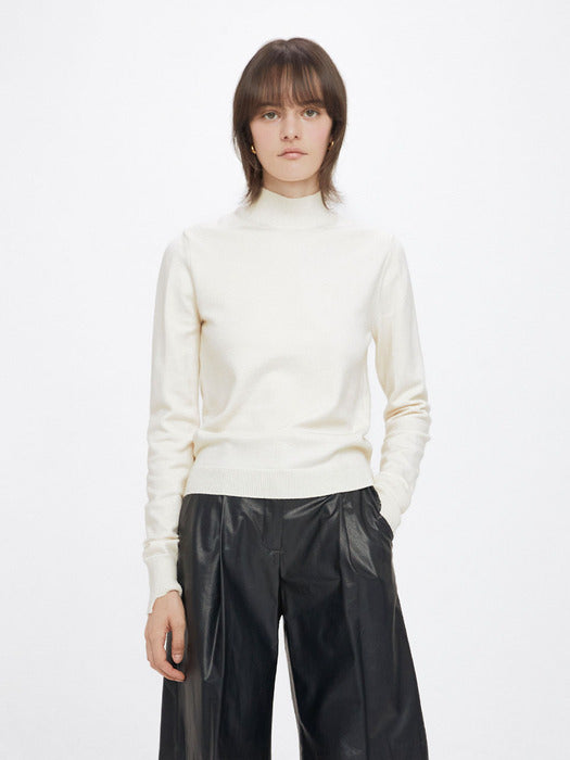 [raive] Half Neck Knit in Cream VK3WP152-9A