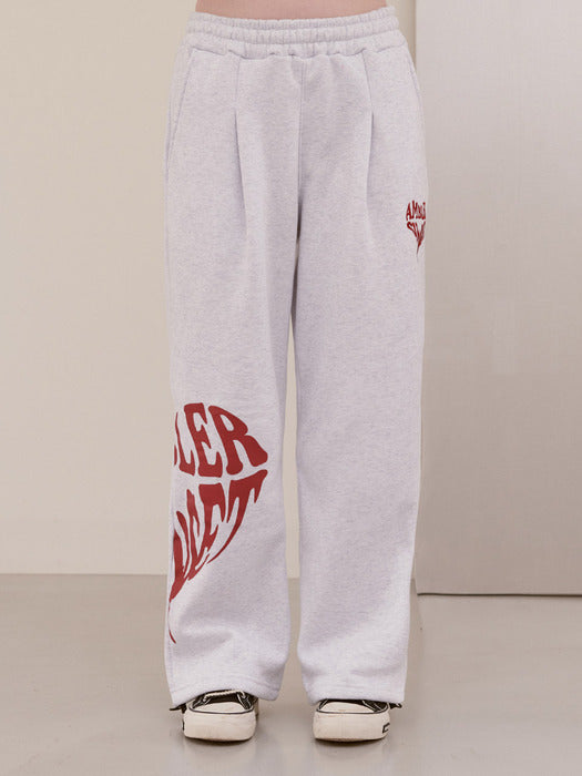 [ambler] Heart Sunset Straight 2-Way pants AP703 (White-Melange)