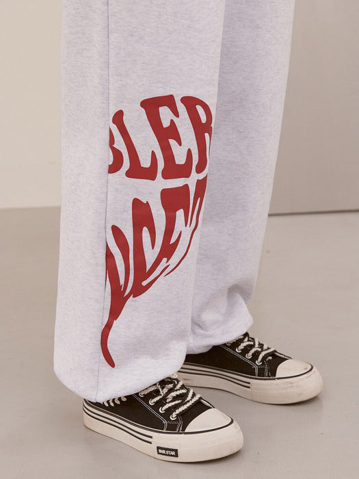 [ambler] Heart Sunset Straight 2-Way pants AP703 (White-Melange)