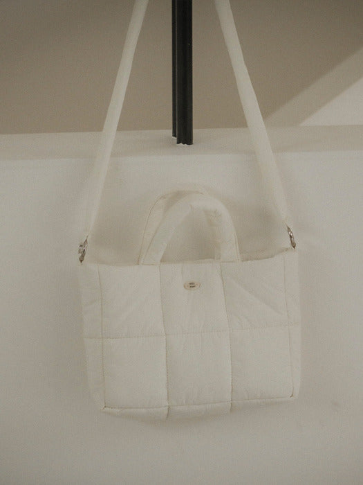 [TILLIDIE] 3-way square soft quilting bag_Ivory